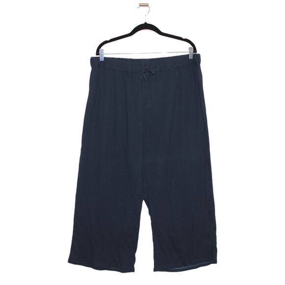 J. Crew 100% Cotton Cropped Pants Size XL Navy Blue NWT - Picture 1 of 9